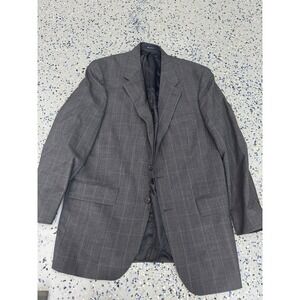 Ralph Lauren Gray Plaid Wool Blazer Men's 42 Tall‎ Sport Coat Jacket